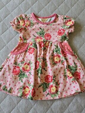 Matilda Jane Pretty in Pink Dress Brilliant Daydream Floral Dot Size 6-12 months